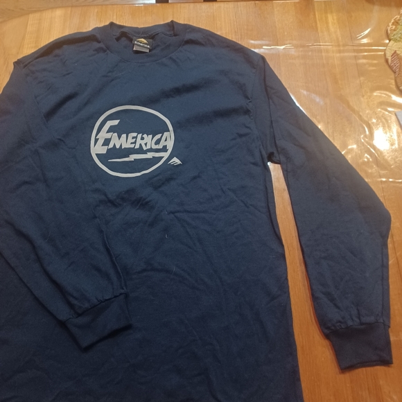 VINTAGE SINGLE STITCH EMERICA SKATEBOARD LONG SLEEVE TEE NWOT LARGE BLUE - Picture 11 of 16